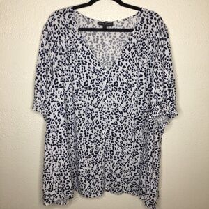 Lane Bryant Leopard Print Short Puff Sleeve Top 28
